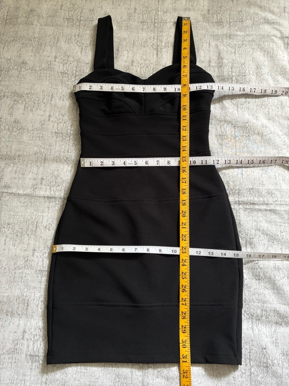 Dynamite Bodycon Mini Dress, Black, Sweetheart Neck, Wide Straps, Size: XS - Picture 3 of 7